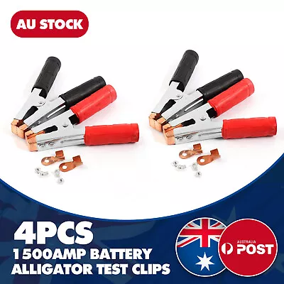 4pcs 1500Amp Alligator Battery Clamps Jumper Leads Test Insulated Sheath Clips • $31.32