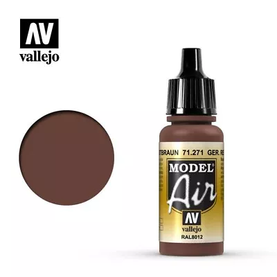 Vallejo Model Air: German Red Brown - Acrylic Paint Bottle 17ml VAL71.271 • £2.65