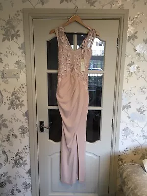 £35 • Buy BNWT Ladies Nude Blush Lipsy Evening Floor Length Gown Prom Cruise Dress Size 8