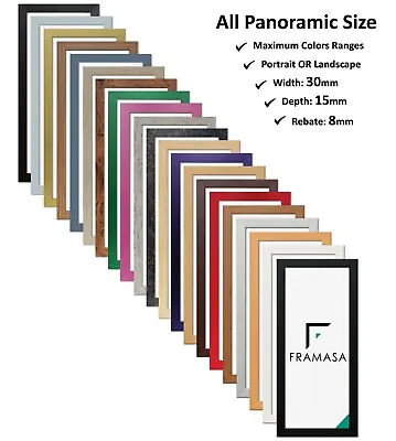 Panoramic Sizes Picture Frames Photo Frames Modern Poster Frame Rainbow21 Colors • £37.05