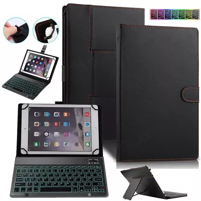 For 9.7  10.1 10.5 10.9 11  Tablet Universal Leather Case Backlit Keyboard Mouse • $28.99