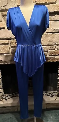 Vintage 70s 80s Womens Calhoun Blue Jumpsuit Size 7/8 • $35