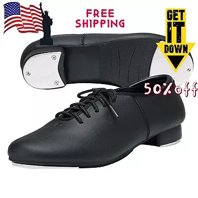 Professional Black PU Leather Lace Up Tap Dance Shoe For Women And Men • $19.99