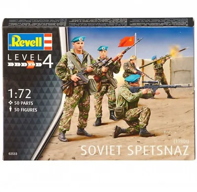 REVELL 02533 SOVIET SPETSNAZ (1980's) 1:72 Scale 50 Unpainted Plastic Soldiers • £9.99