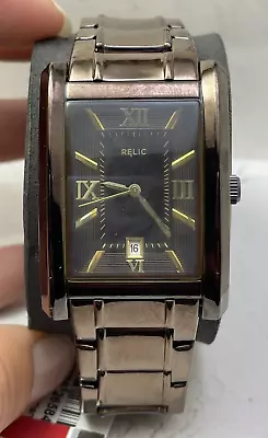 Relic By Fossil Allen Stainless Steel Brown Ion Watch ZR77242 Men's 50M Date-R1 • $29.99