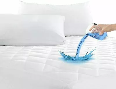 £15.99 • Buy 100% Waterproof Deep Quilted Mattress Protector Fitted Cover In All Sizes