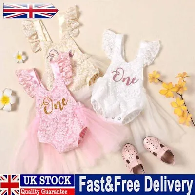 1st Birthday Outfit Baby Girls Frilly Tutu Dress Skirt Cake Smash Photoshoot UK • £8.79