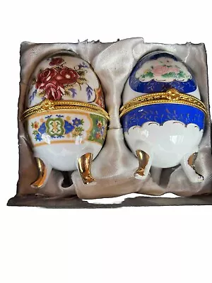 2x Decorative Egg Ornaments In Box • £0.99