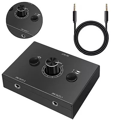 Plug&play 2 Way Bi-Directional Audio Switcher  Switch 2 In 1 Out /1 In 2 Out • £16.31