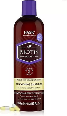 HASK Biotin Boost Shampoo Thickening For All Hair Types Colour Safe 355mL • £8.43