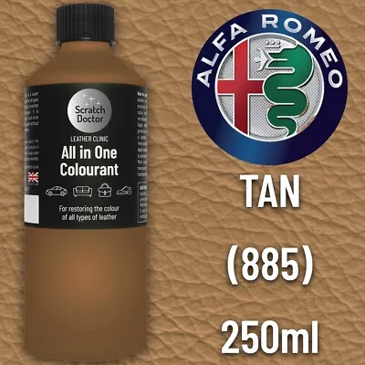 Leather Paint  ALFA ROMEO Car Seat TAN 885 All In One 250ml Dye For Repairing • £16.95