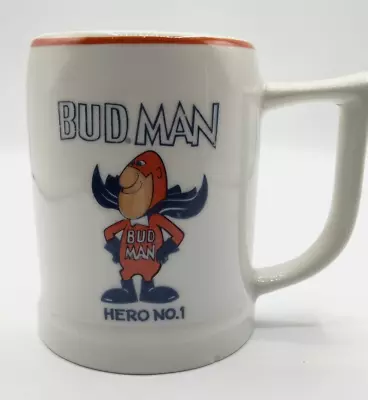 1970-1980 Vintage Budweiser Bud Man Hero No. 1 Beer Stein Mug Incentives Corp • $48.99