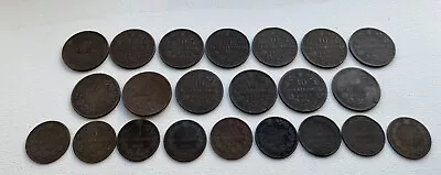 COLLECTION OF ITALY OLD COPPER CENTESIMI COINS FROM 1850’s TO 1890’s • £1.20