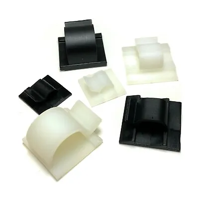 £2.65 • Buy Self Adhesive Cable Clips Mounts Wire Conduit Tubing Nylon Sticky Pads