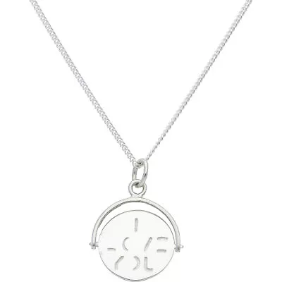 New Sterling Silver I Love You Spinner Pendant & 18  Necklace 455mm(18 ) Silv... • £40.74