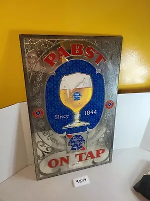 Rare Pabst Blue Ribbon On Tap Mirror Sign Bar Since 1844 4B 94 • $379.99