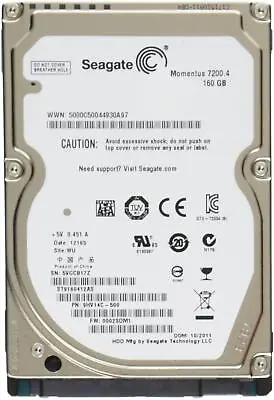 Seagate Momentus 7200.4 160GB HDD 2.5  SATA Internal Hard Disk Drive • £9.99