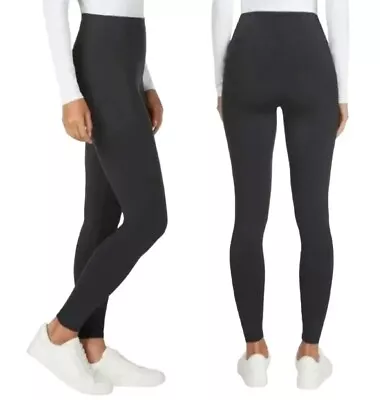 Matty M Women's High Waisted Wide Band Live-in Active Legging Charcoal Gray Sz L • $14.99