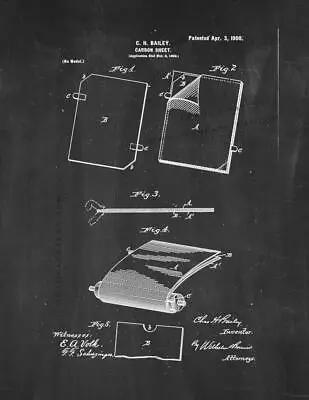 Carbon-sheet Patent Print Chalkboard • $36.95