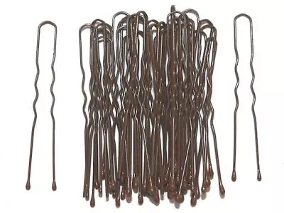 36 Long Brown Waved Hair Pins Bobby Pins Grips 6.5cm Hair Accessories • £3.26