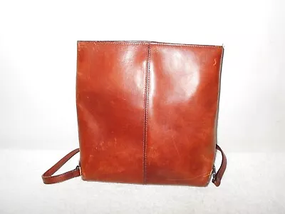 Ellington Whiskey Brown Leather 10x10 Flat Style Tablet Backpack              K8 • $14.99