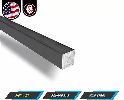 5/8  Square Metal Bar - Square Metal Stock - Mild Steel - 12  Long (1-ft)  • $5.25