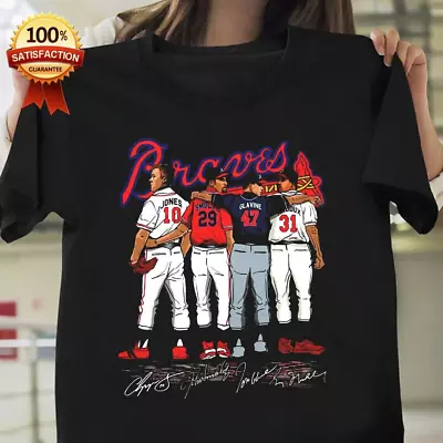 Atlanta Braves Jones Smoltz Glavine Maddux Signatures T-shirt Gift Fans Baseball • $31.99