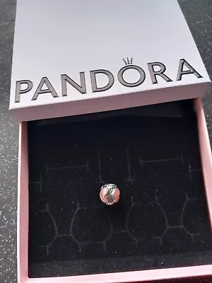 Genuine Pandora Silver Rose Enamel Hearts Charm.. Comes Boxed • £14.99