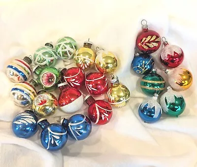 Lot VTG Assorted Feather Tree Glass Christmas Ornaments Most Cali Col Colombia  • $22