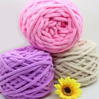 $5.49 • Buy 100G Skeins Yarn Chunky Crochet Chenille Milk Soft Baby Velvet Knitting Wool 