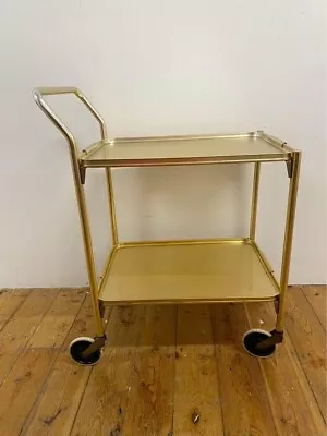 Vintage Woodmet Brand Light Gold Hostess/drinks Tea Trolley 1970s • £45