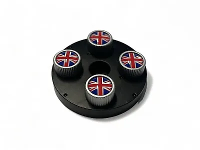 Mini Cooper Union Jack Logo Silver Valve Stem Caps - Set Of 4 NEW OEM 3611042994 • $24.98