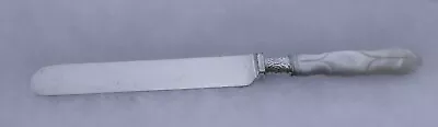 VINTAGE 1834 J. RUSSELL & CO W/MOTHER OF PEARL HANDLE  SILVERPLATE DINNER KNIFE • $10