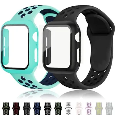 $14.99 • Buy Silicone Watch Band Strap + Full Case For Apple Watch 8 7 6 5 4 3 21 SE 38-45mm