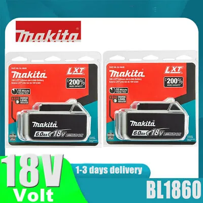 2 Pack Makita 18 Volt Li-ION 6.0Ah LXT Battery BL1860B Tool Power Battery US • $89.98