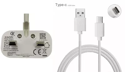 Xiaomi Fast Charger Plug OR USB-C Cable For Redmi Note 7 8 9 10 11 7 Pro • £12.49