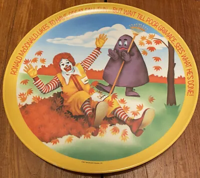 Vintage McDonalds Plastic Dinner PlateCharacter The Grimace10”Dia1977. • $7.50