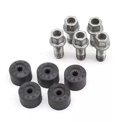 2010-2014 Mk6 Vw Gti 5 Pc Wheel Lug Lugs Nut Bolts & Caps Set Factory Oem -221 • $22.50