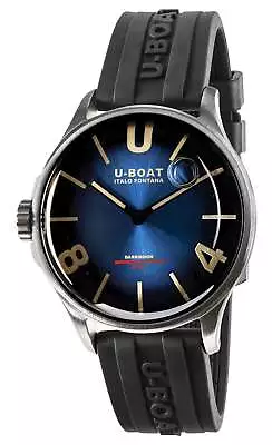 U-Boat Darkmoon Stainless Steel Blue Dial Black Rubber Strap Mens Watch 9021 • $709