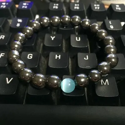 Therapy Hematite Bead Bracelet For Men Healing Natural Crystal Gemstone Bracelet • $1.71