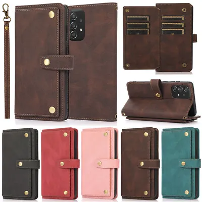  Retro Wallet Leather Flip Case Cover For Samsung Galaxy A52 A12 A13 A53 S22 S21 • $13.54