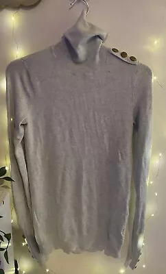 Ladies Holland Cooper Long Sleeved Roll Neck Grey Marl Jumper Small • £38