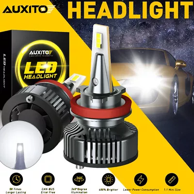 AUXITO H11B 72W LED Headlight Kit Low Beam Bulb Super Bright 6500K Free Return • $30.55