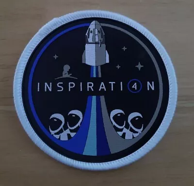 NASA SPACE X First Civillian Mission Inspiration 4 3  Sublimation Patch • £4.95