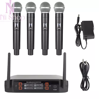 4 X Wireless Microphone Handheld UHF Fixed Frequency Dynamic Karaoke Performance • $110.99
