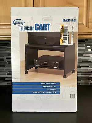 NOS KD Basics Television Cart Rolling CRT TV Stand Media Center Black Laminate • $129