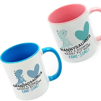 Funny Nanny & Grandad Nannysaurus And Grandadsaurus Mug Xmas Christmas Birthday • £29.99