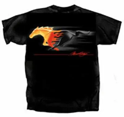 Ford Mustang Flaming Running Horse Logo T-Shirt - The COOLEST SHIRT EVER! LOOK! • $32.04