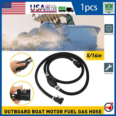 5/16  Fuel Gas Hose Line Assembly With Primer Bulb Marine Outboard Boat Motor • $19.99