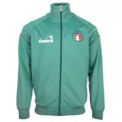 Diadora 80S Ita Full Zip Jacket Mens Green Casual Athletic Outerwear 171142-7008 • $109.99